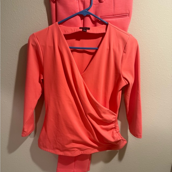 Ann Taylor Other - Ann Taylor Vibrant Coral Top and Pants Set 2 Petite
